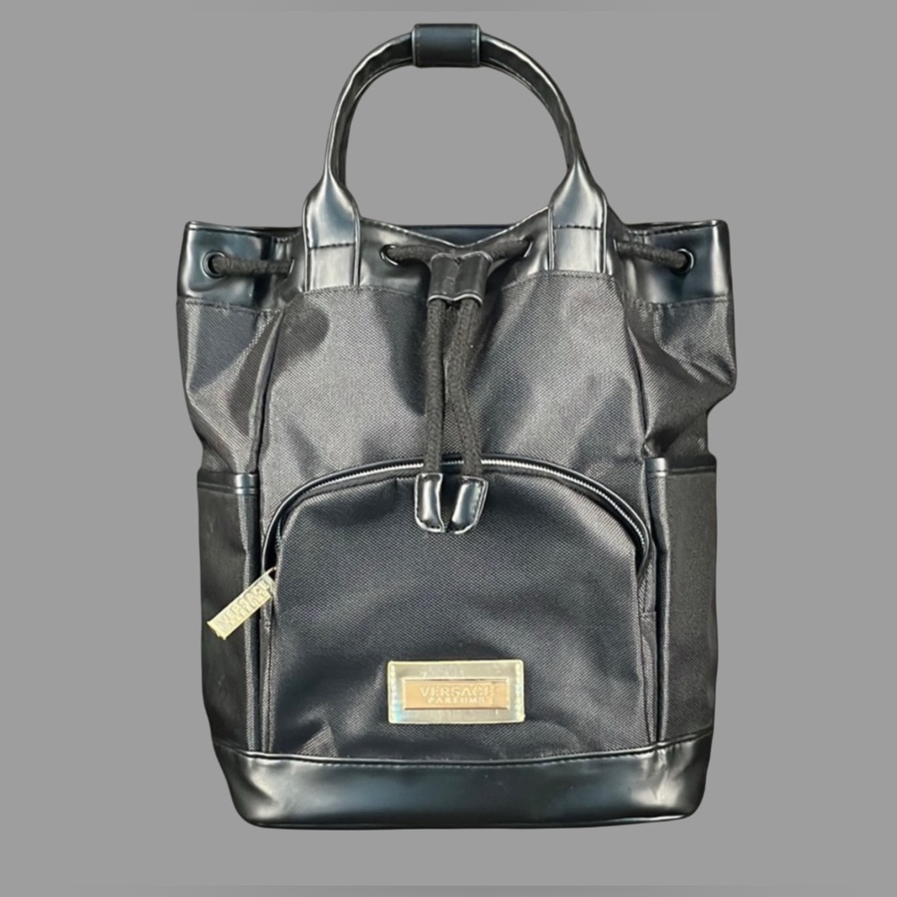 Versace Black Backpack with Sleek Modern Design